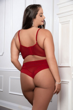 Load image into Gallery viewer, Red 2pc Satin Bra and High Waist Panty - Queen Size