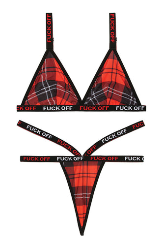 Fuck Off Bralette & Thong Set - L/xl FL-BAF802-LXL